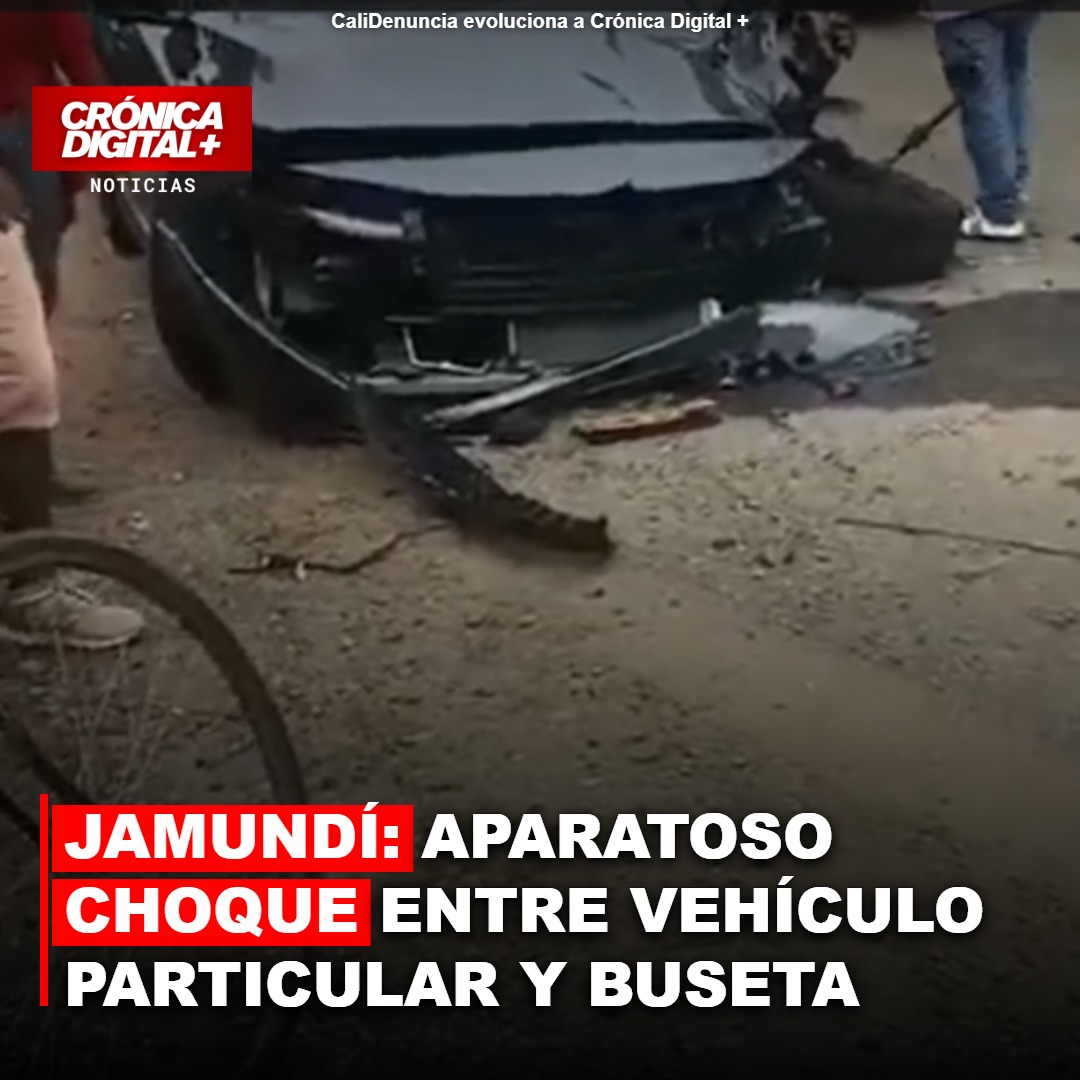 Colisión vial involucra a buseta y automóvil en Jamundí