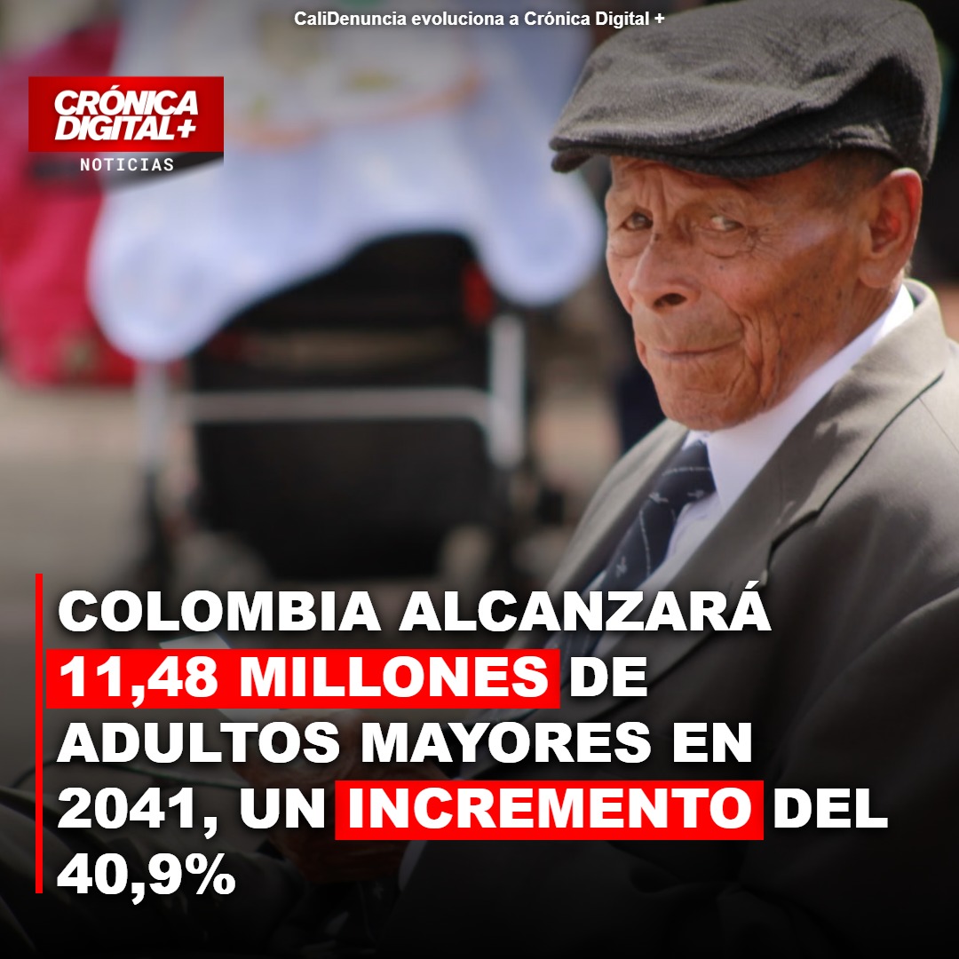 Colombia alcanzará 11,48 millones de adultos mayores en 2041, un incremento del 40,9%