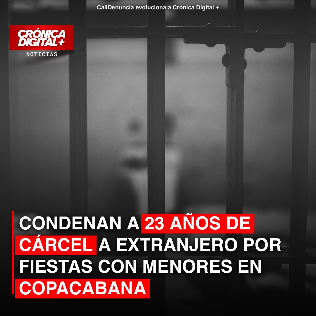 Condenan a 23 años de cárcel a extranjero por fiestas con menores en Copacabana