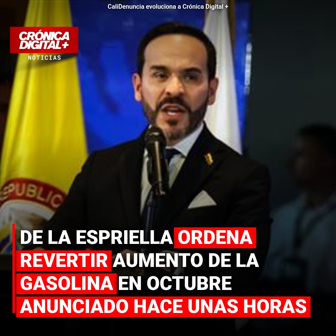 De la Espriella ordena revertir alza de precio en gasolina