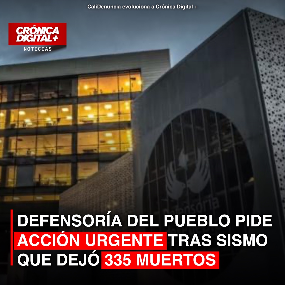 Defensoría urge acción tras sismo con 335 muertos en occidente
