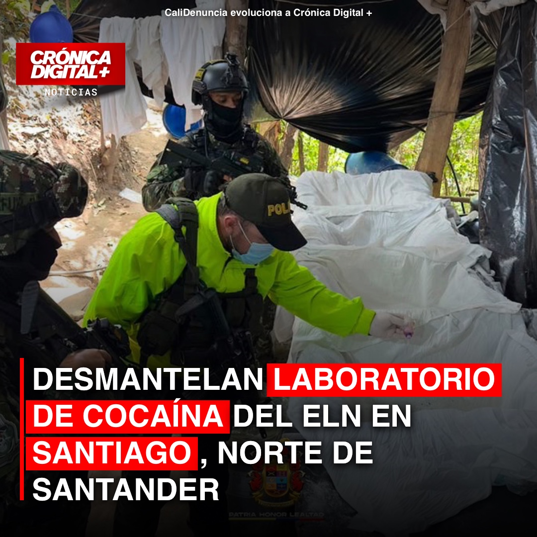 Desmantelan laboratorio de cocaína del ELN en Santiago, Norte de Santander