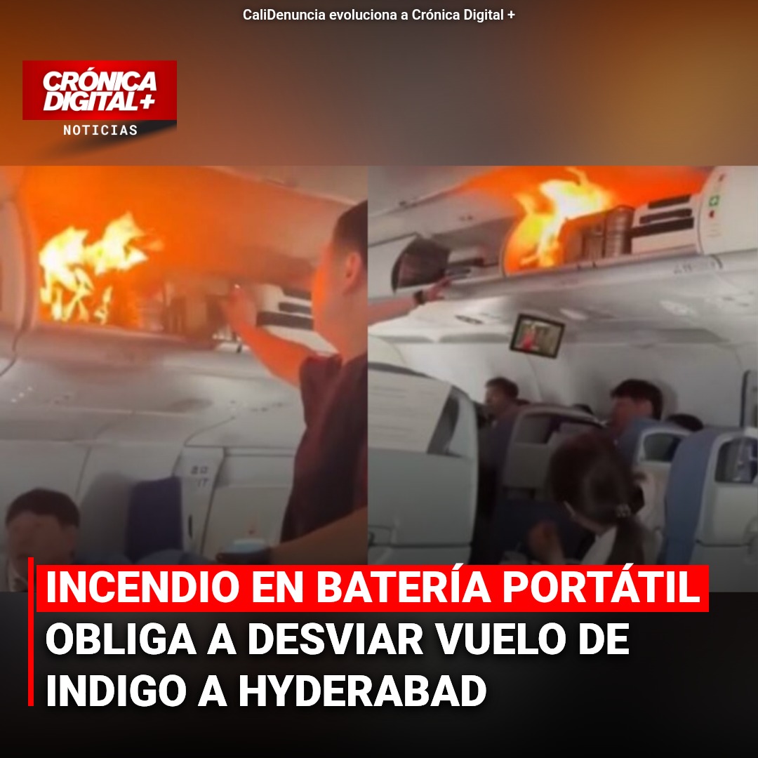 Desvían vuelo IndiGo por incendio de batería portátil en cabina