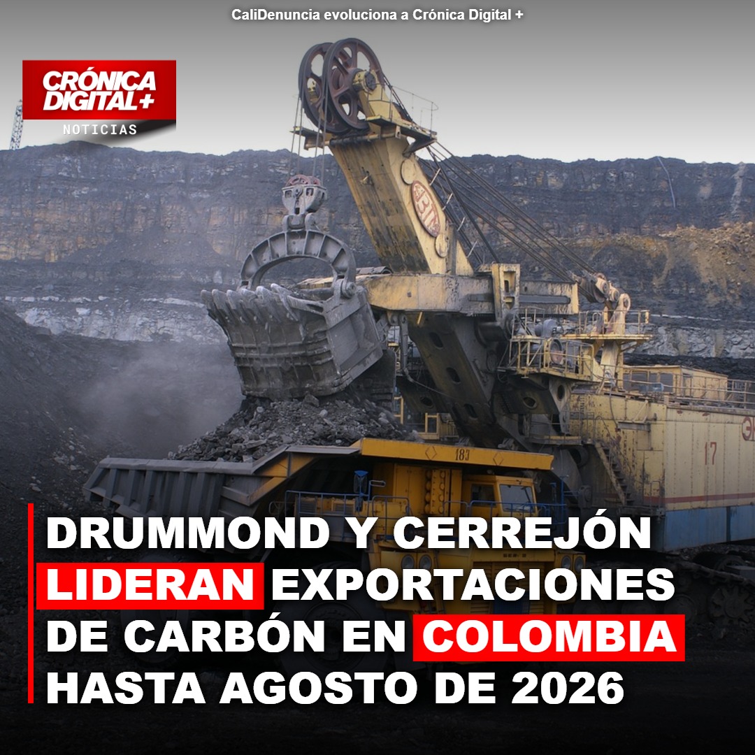 Drummond y Cerrejón lideran exportaciones de carbón en Colombia hasta agosto de 2026