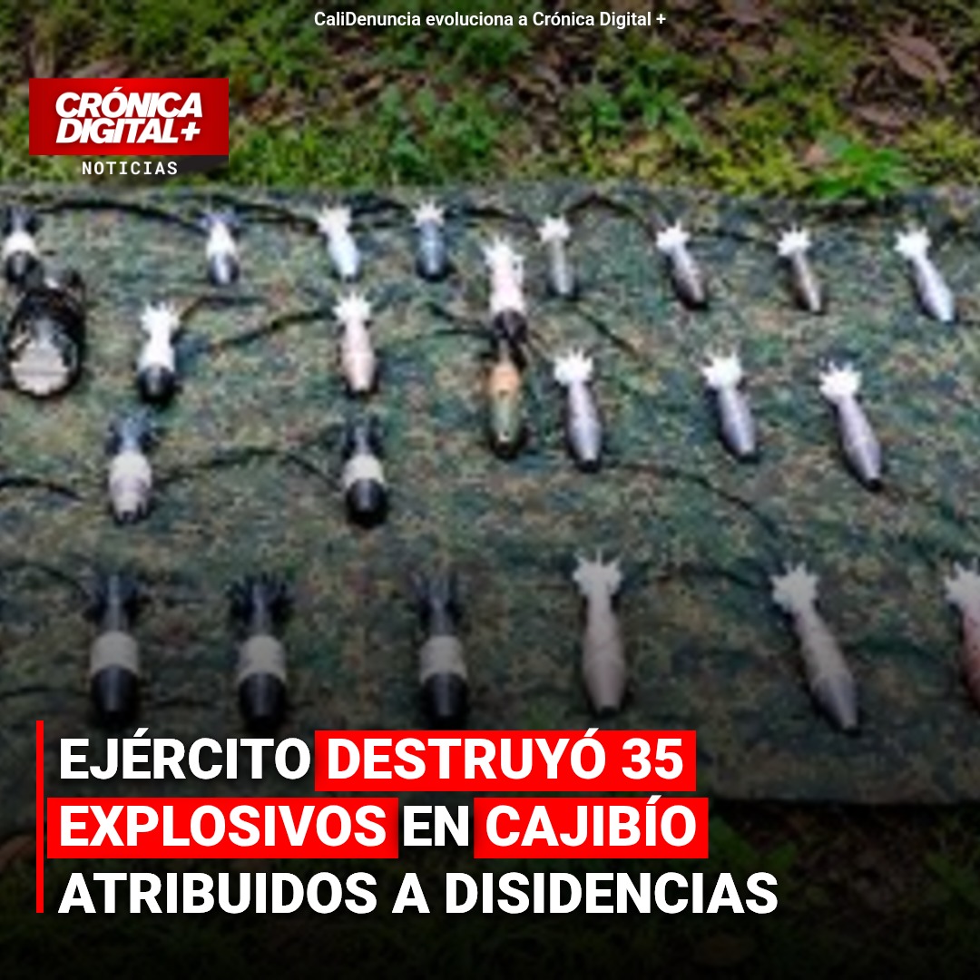 Ejército destruyó 35 explosivos en Cajibío atribuidos a disidencias