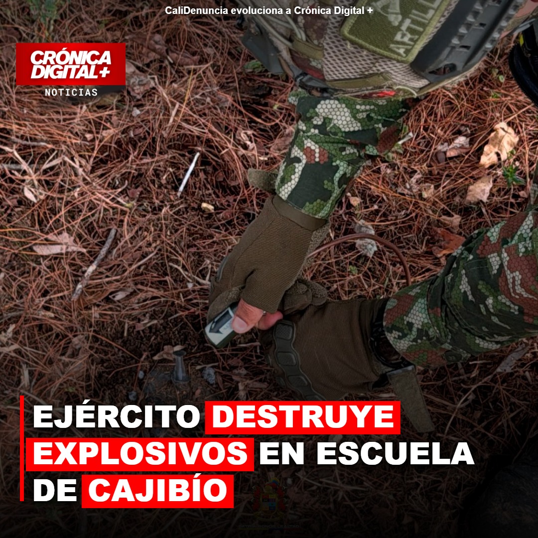Ejército destruye explosivos en escuela de Cajibío