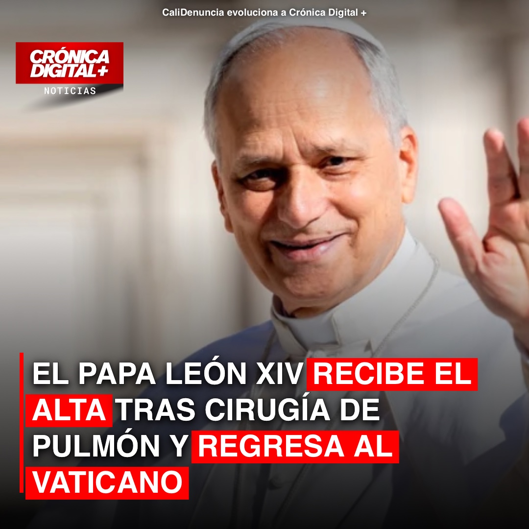 El Papa León XIV recibe el alta tras cirugía de pulmón y regresa al Vaticano