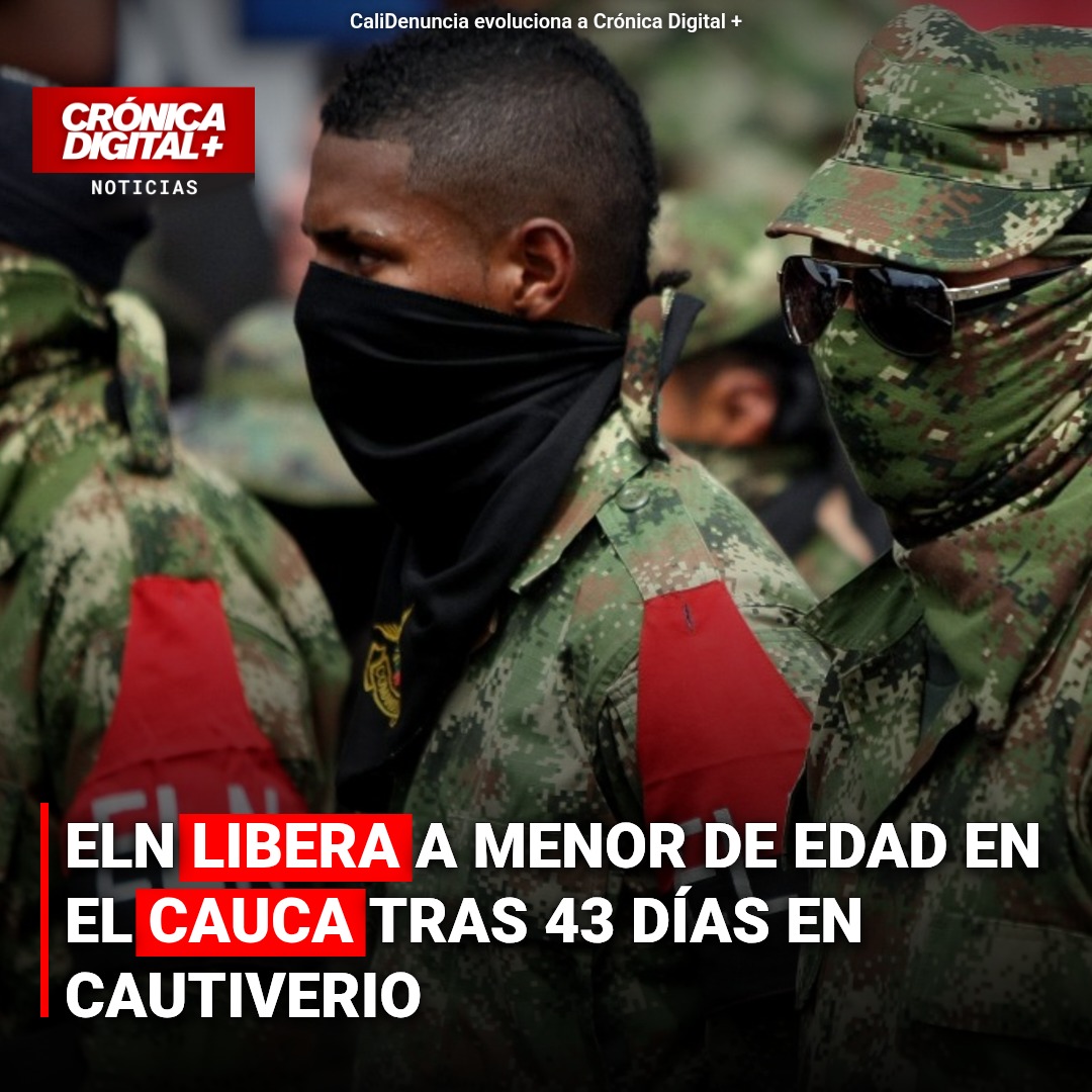 ELN libera a menor de edad en el Cauca tras 43 días en cautiverio