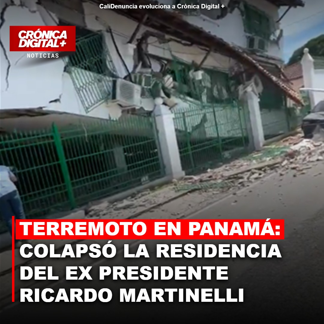 En video quedó grabado el colapso de la residencia del ex presidente de Panamá, Ricardo Martinelli, tras el fuerte terremoto de este viernes 9 de octubre