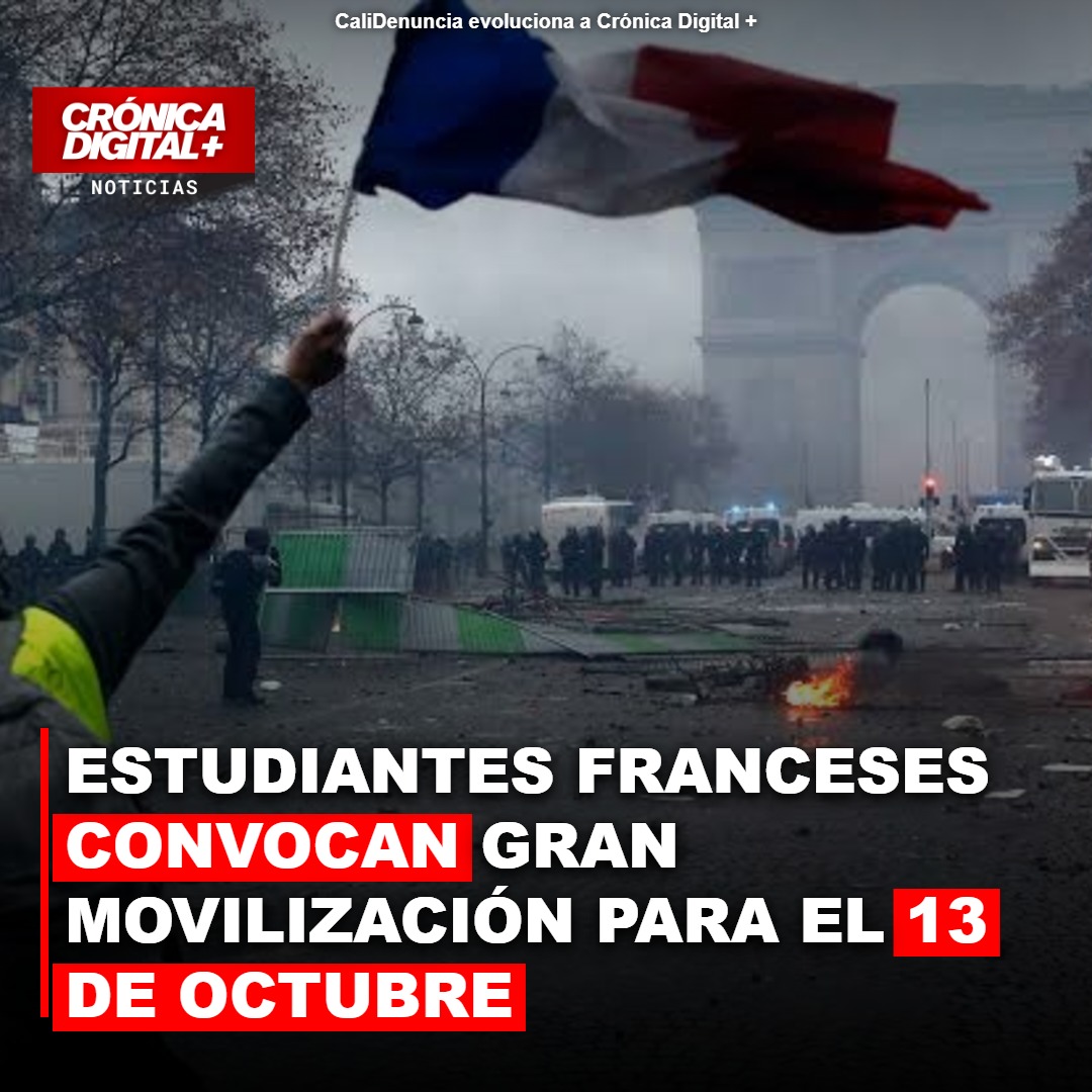 Estudiantes franceses convocan gran movilización para el 13 de octubre
