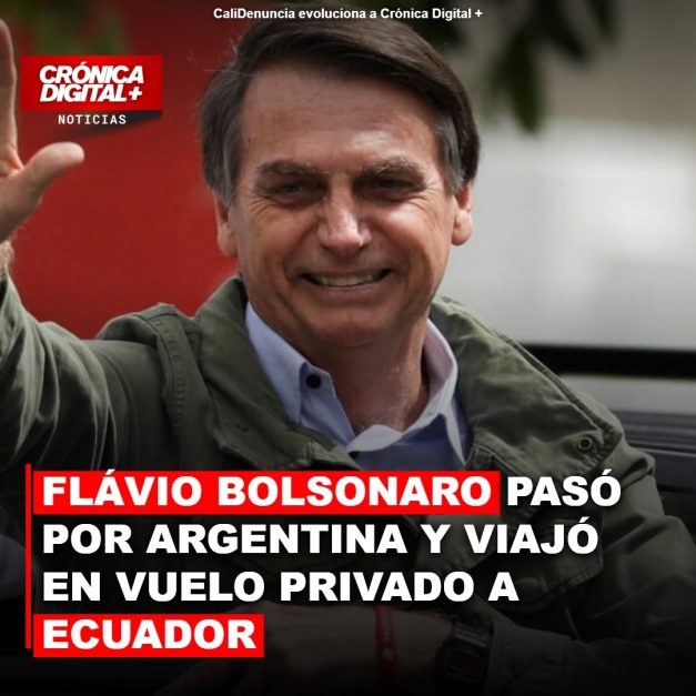 Flávio Bolsonaro pasó por Argentina y viajó en vuelo privado a Ecuador