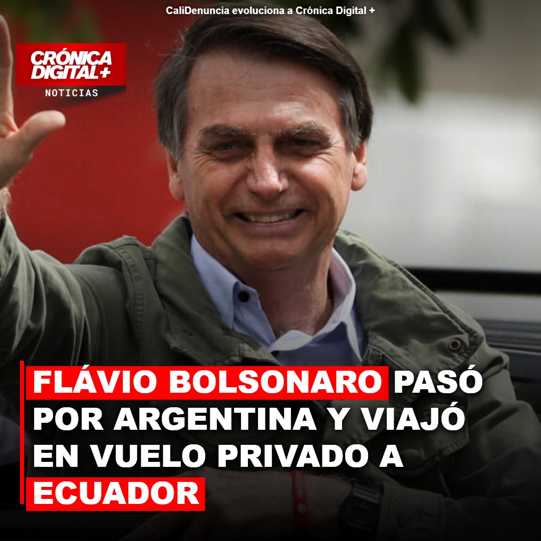 Flávio Bolsonaro pasó por Argentina y viajó en vuelo privado a Ecuador