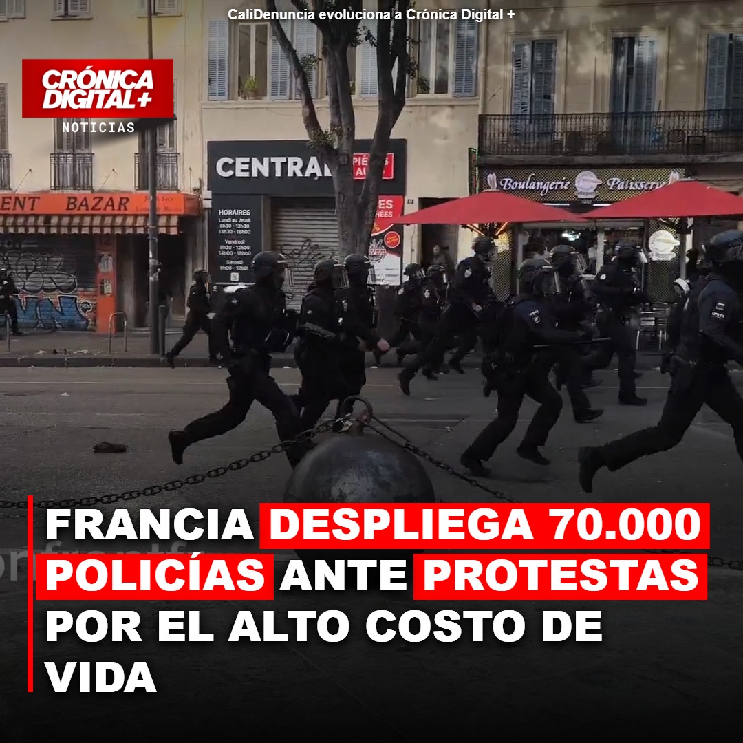Francia moviliza 70.000 agentes ante protestas por el costo de vida