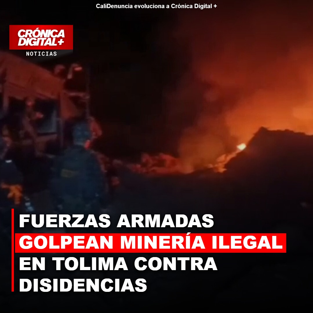 Fuerzas Armadas golpean minería ilegal en Tolima contra disidencias