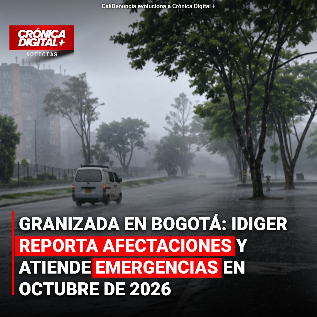 Granizada en Bogotá: IDIGER reporta afectaciones en octubre de 2026