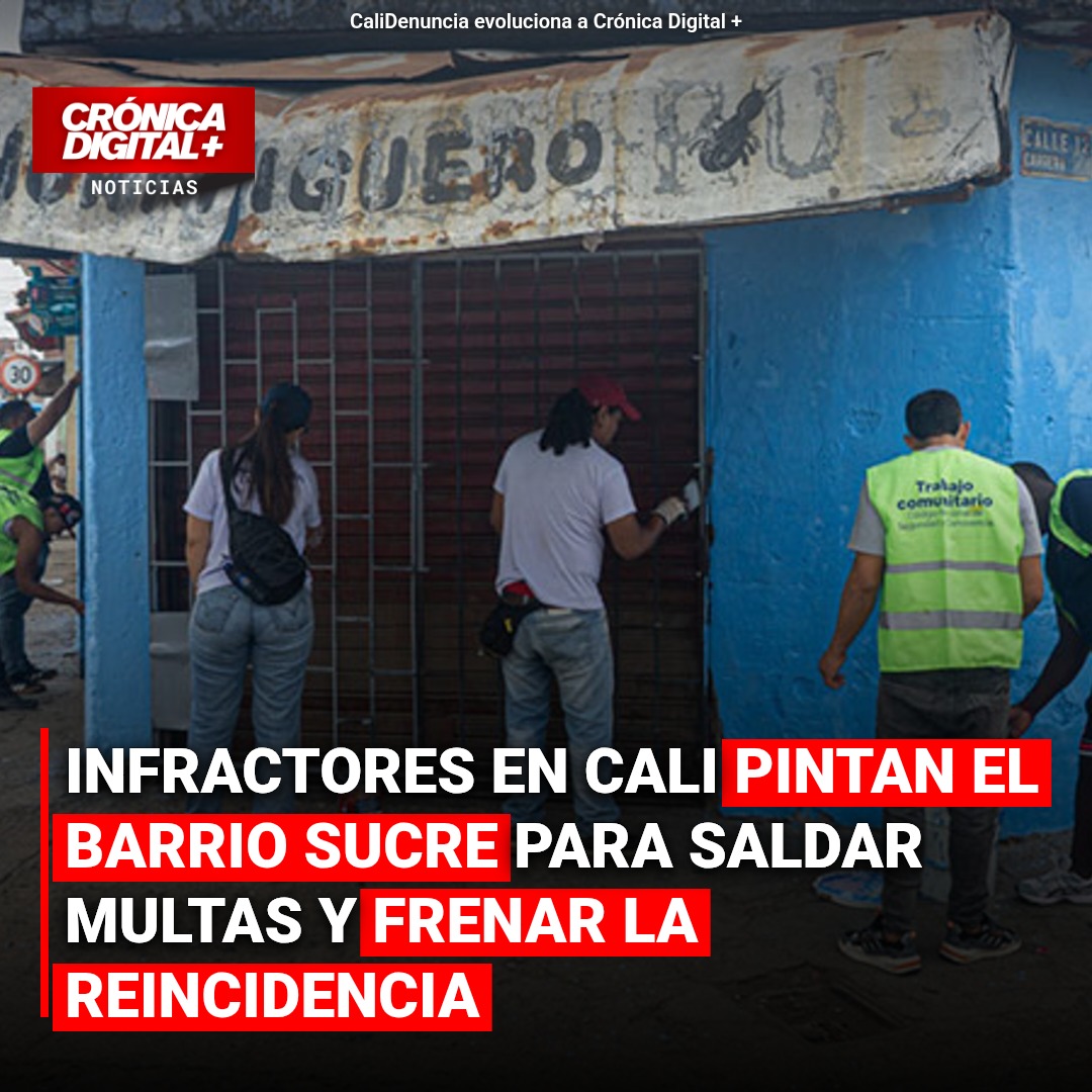 Infractores transforman barrio Sucre en Cali para saldar multas