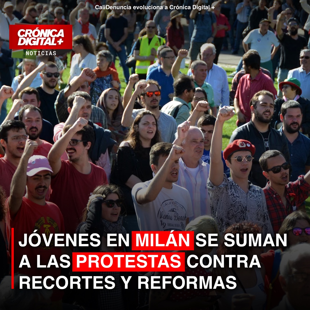 Jóvenes en Milán se suman a las Protestas contra recortes y reformas