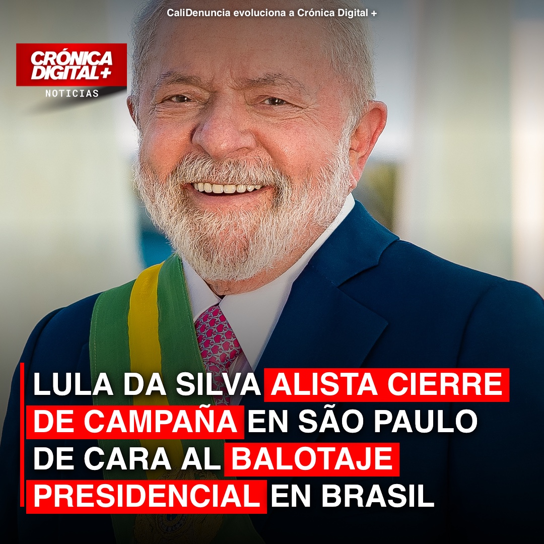 Lula da Silva alista cierre de campaña en São Paulo de cara al balotaje presidencial en Brasil