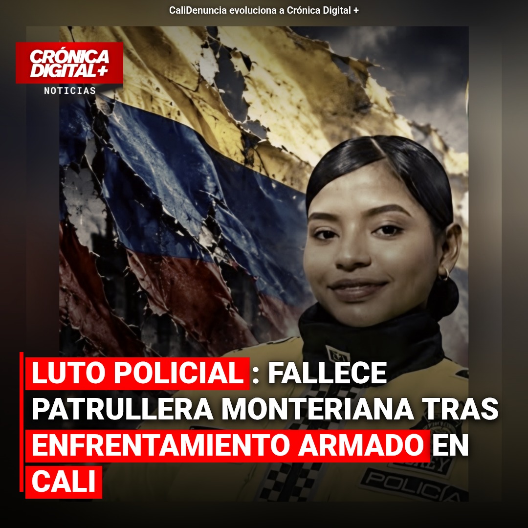 Luto policial: fallece patrullera monteriana tras enfrentamiento armado en Cali