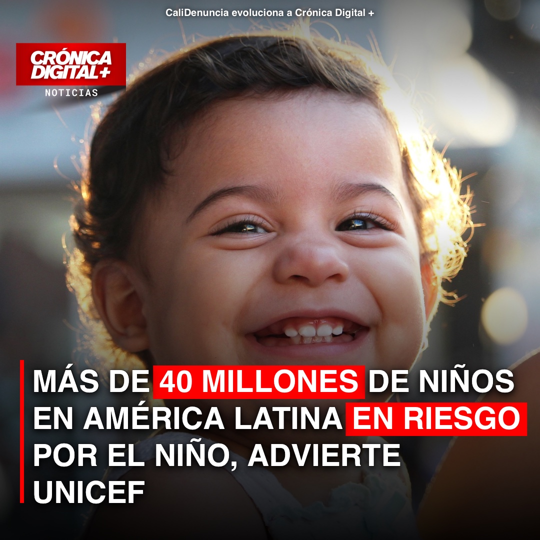 Más de 40 millones de niños en América Latina en riesgo por el Niño, advierte Unicef