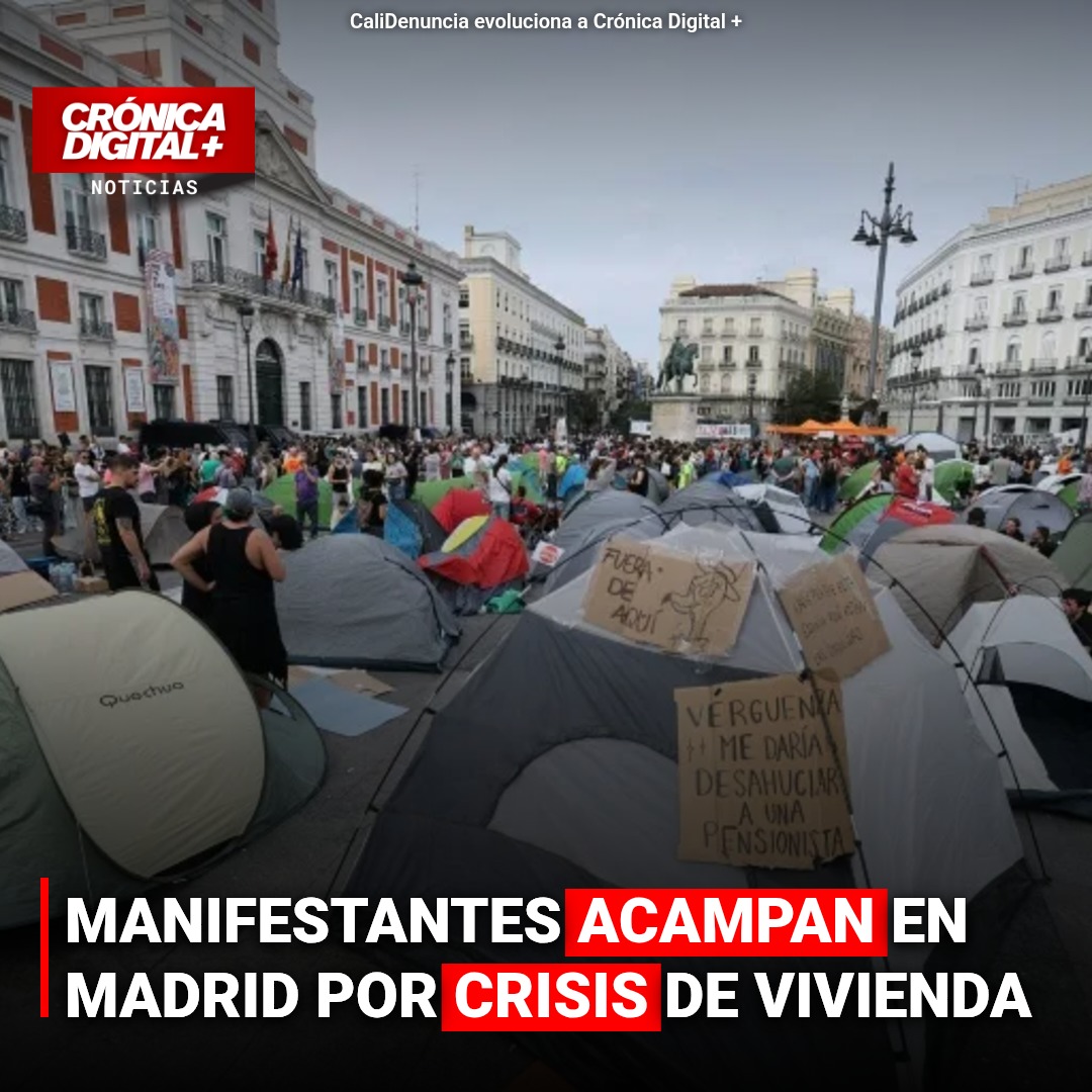 Manifestantes acampan en Madrid por crisis de vivienda