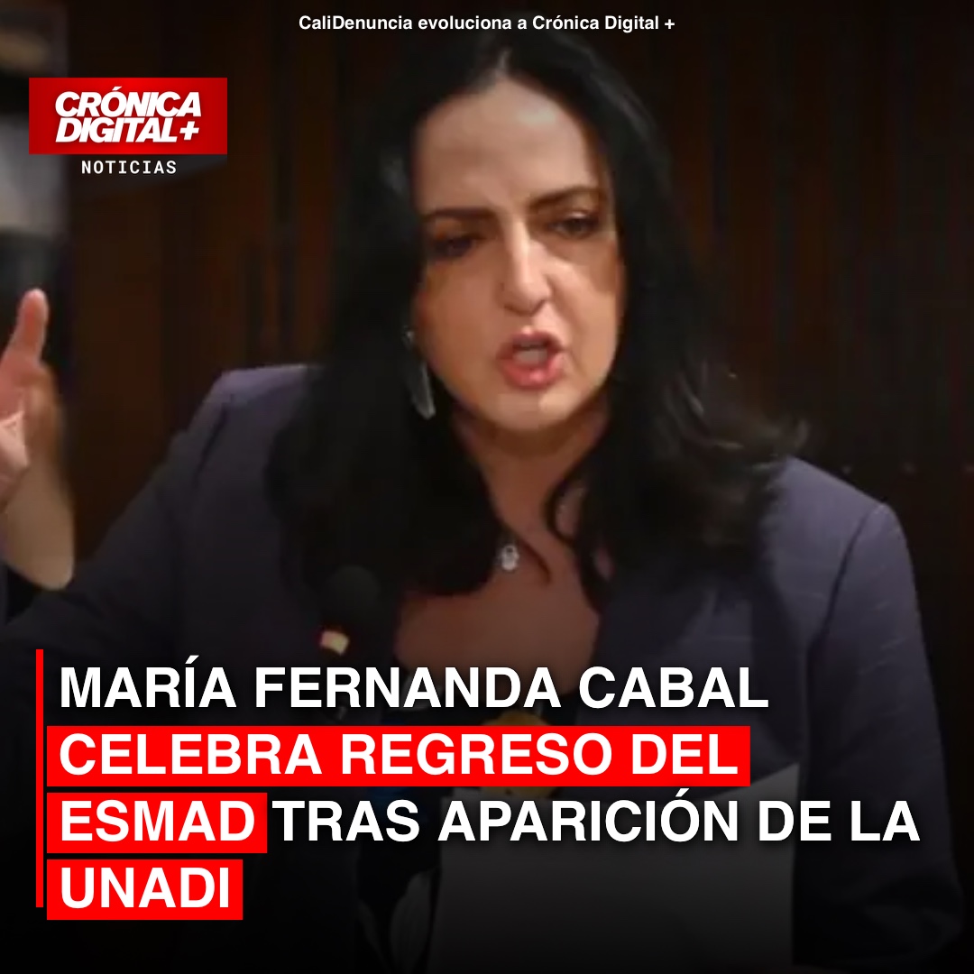 María Fernanda Cabal celebra regreso del Esmad tras aparición de la Unadi