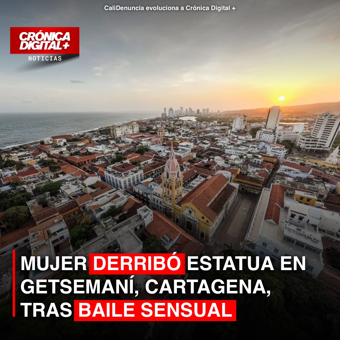 Mujer derribó estatua en Getsemaní, Cartagena, tras baile sensual