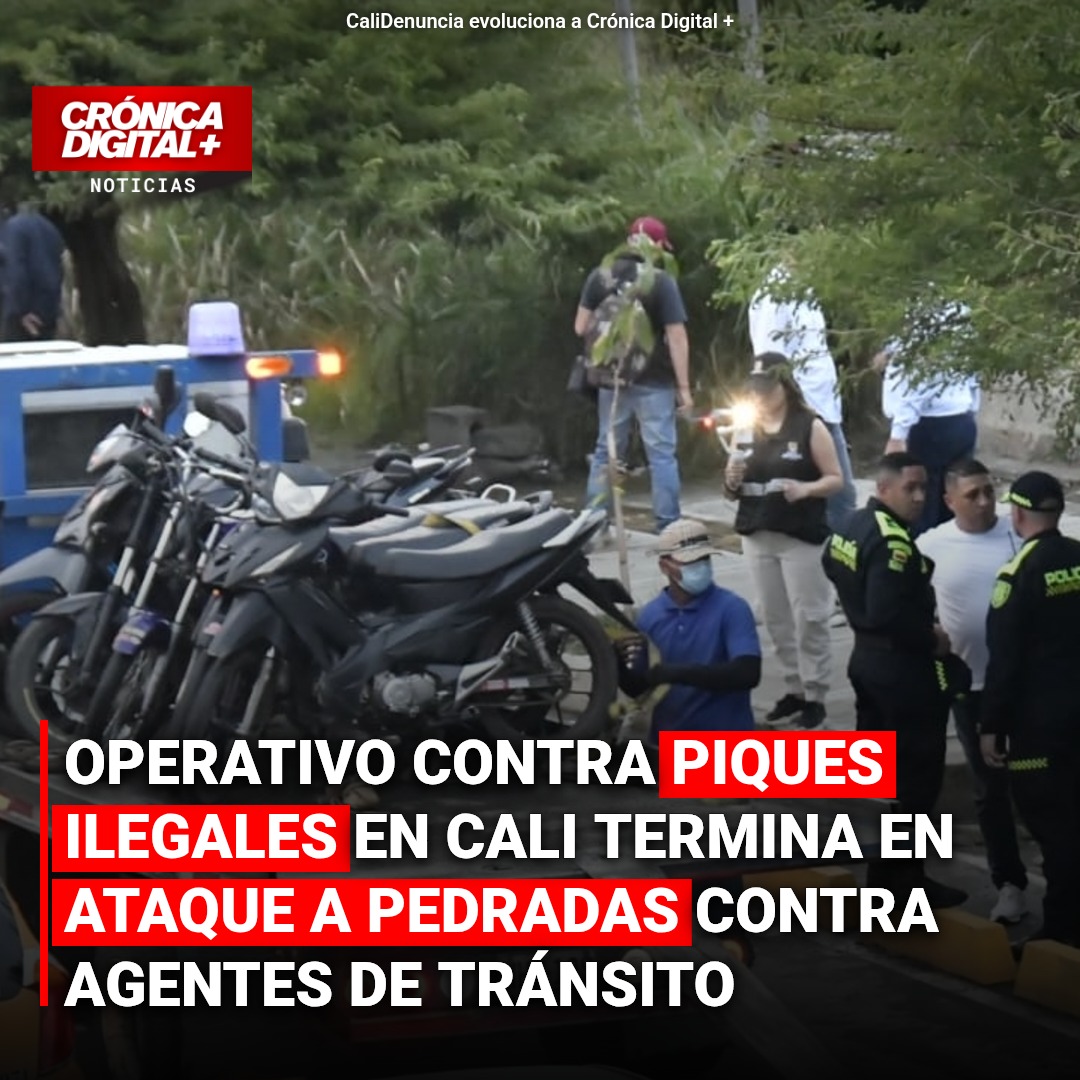 Operativo contra piques ilegales en Cali termina en Ataque a pedradas contra agentes de tránsito