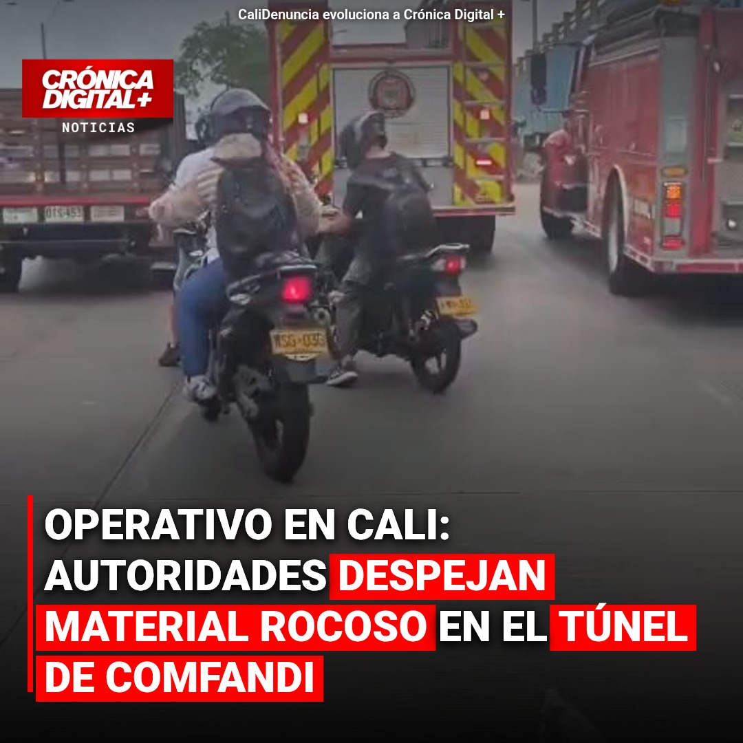 Operativo en Cali: autoridades despejan MATERIAL ROCOSO en el Túnel de Comfandi