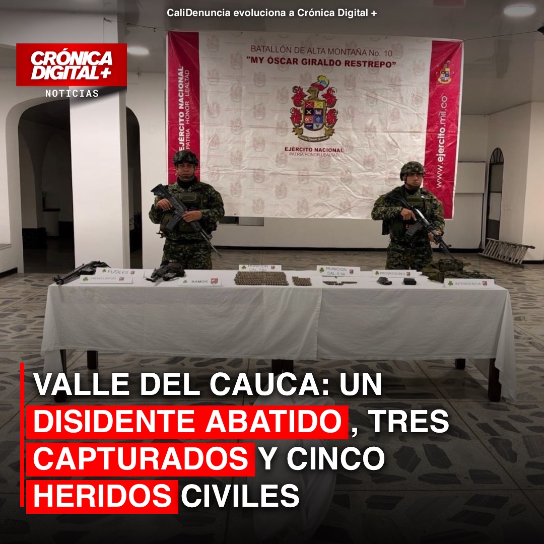 Operativos en Valle del Cauca dejan disidente abatido y capturas