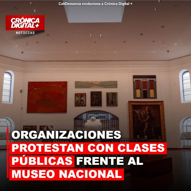 Organizaciones protestan con clases públicas frente al Museo Nacional