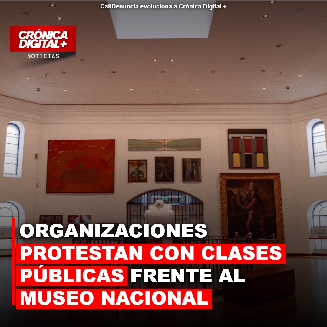 Organizaciones protestan con clases públicas frente al Museo Nacional