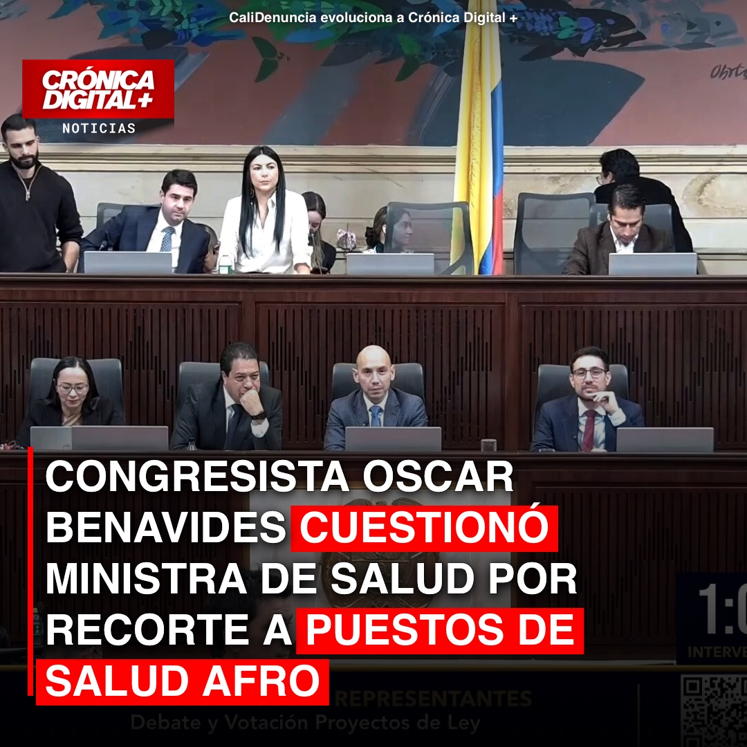 Oscar Benavides cuestionó ministra de Salud por recorte a puestos de salud afro