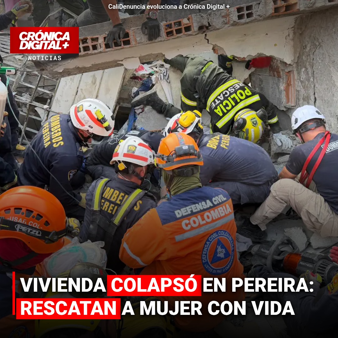 Pereira: Rescatan mujer atrapada tras colapso de vivienda afectada por sismo
