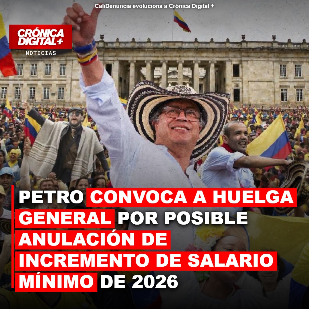 Petro convoca a huelga general por salario mínimo de 2026