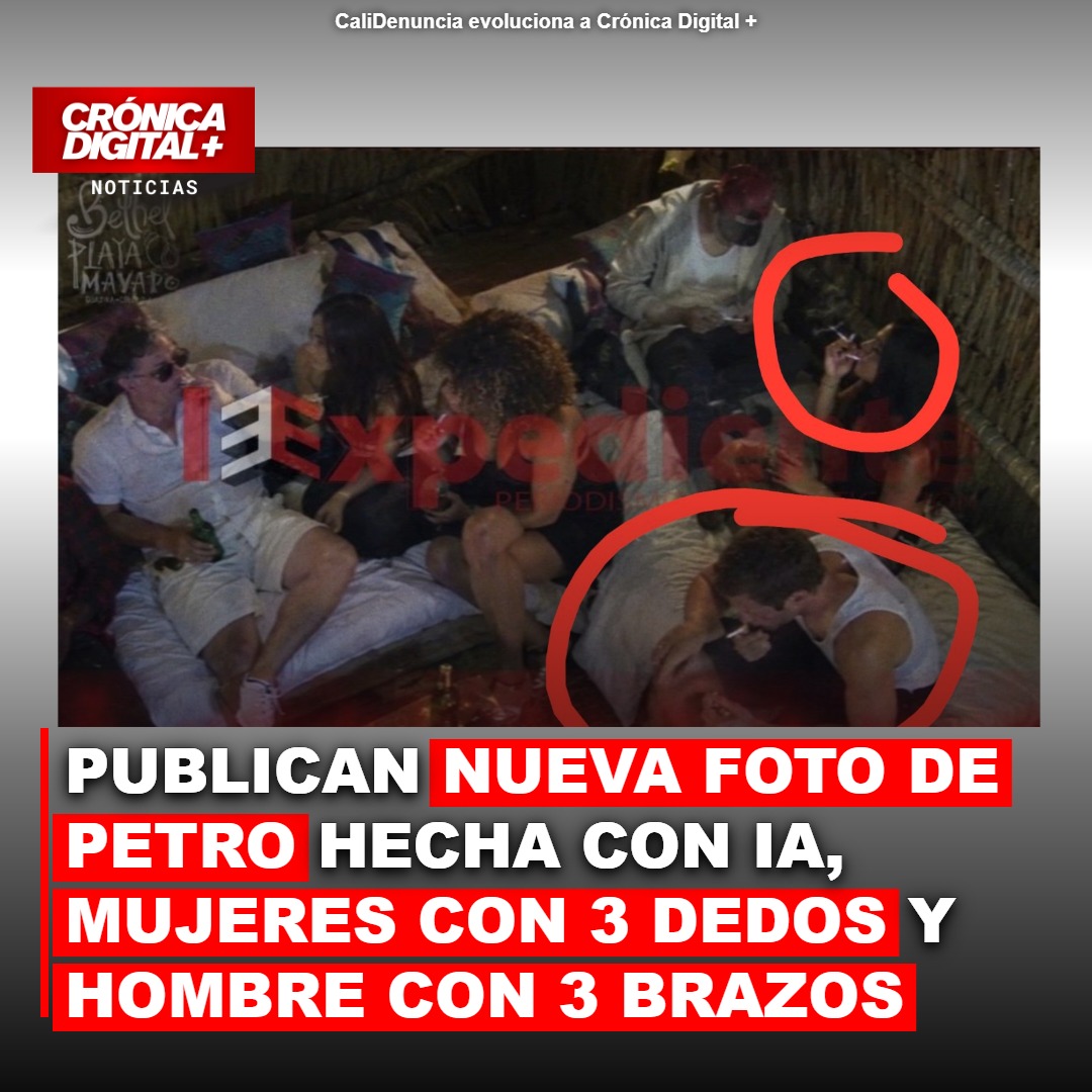 Publican nueva supuesta foto de Petro con personas con 3 brazos, más de 5 dedos en una mano o menos de 3 en la otra