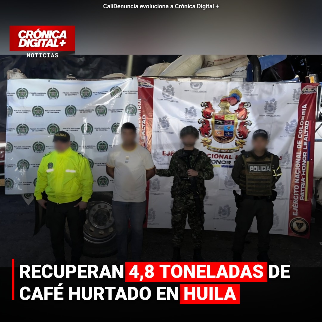 Recuperan 4,8 toneladas de café hurtado en Huila