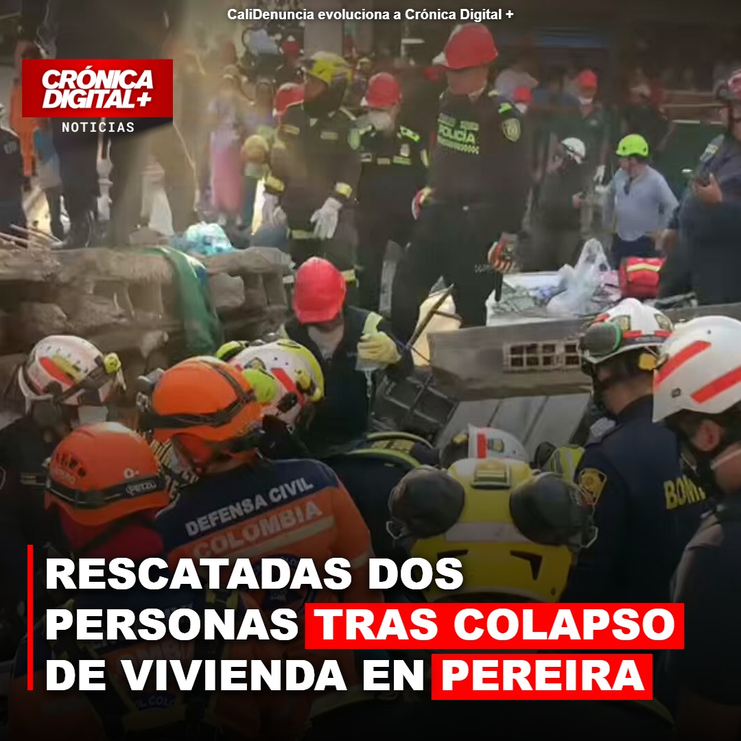 Rescatadas Dos personas tras colapso de vivienda en Pereira