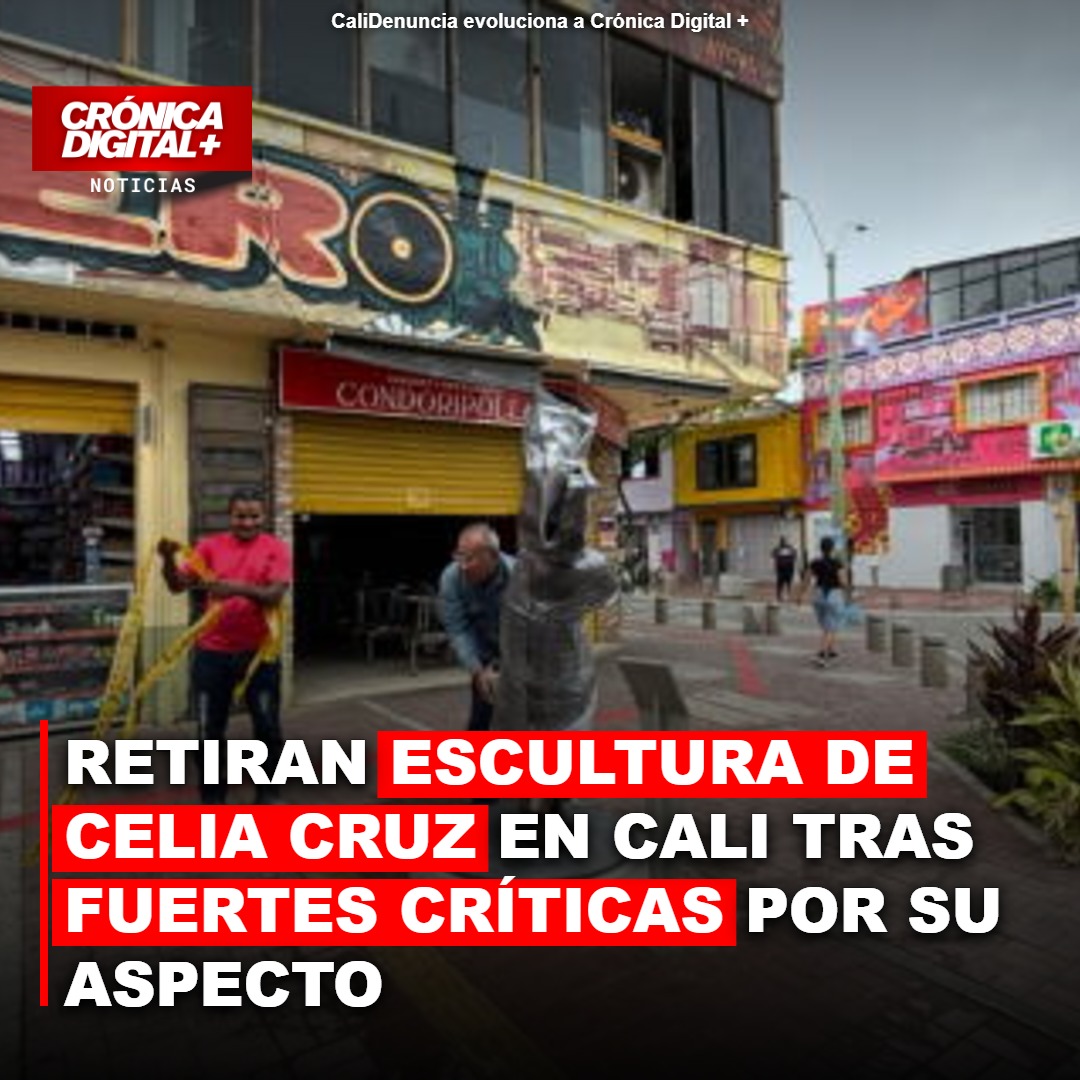 Retiran escultura de Celia Cruz en Cali tras fuertes críticas por su aspecto