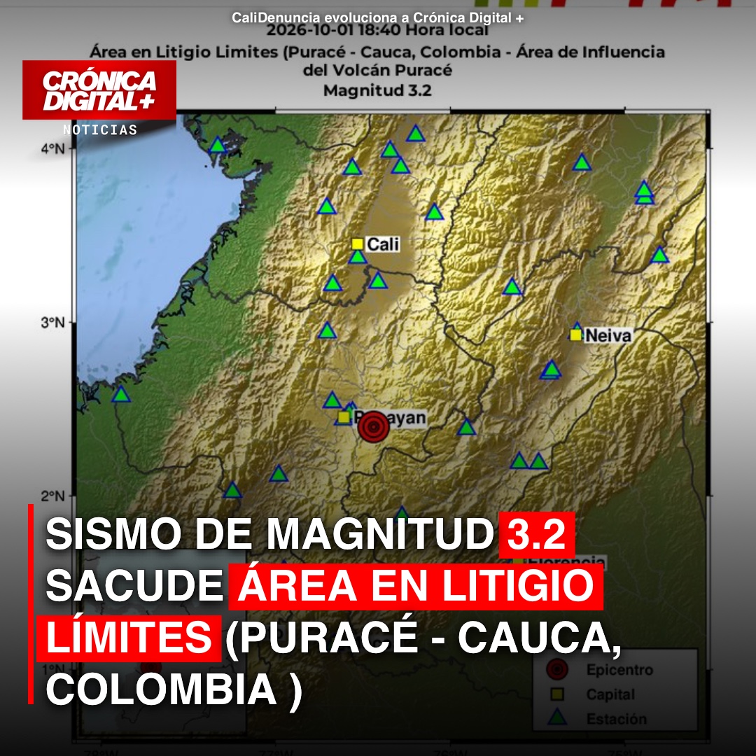 Sismo de Magnitud 3.2 sacude Área en Litigio límites (Puracé – Cauca, Colombia – á…)