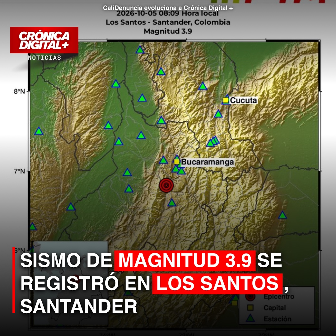 Sismo de Magnitud 3.9 se registró en los Santos, Santander