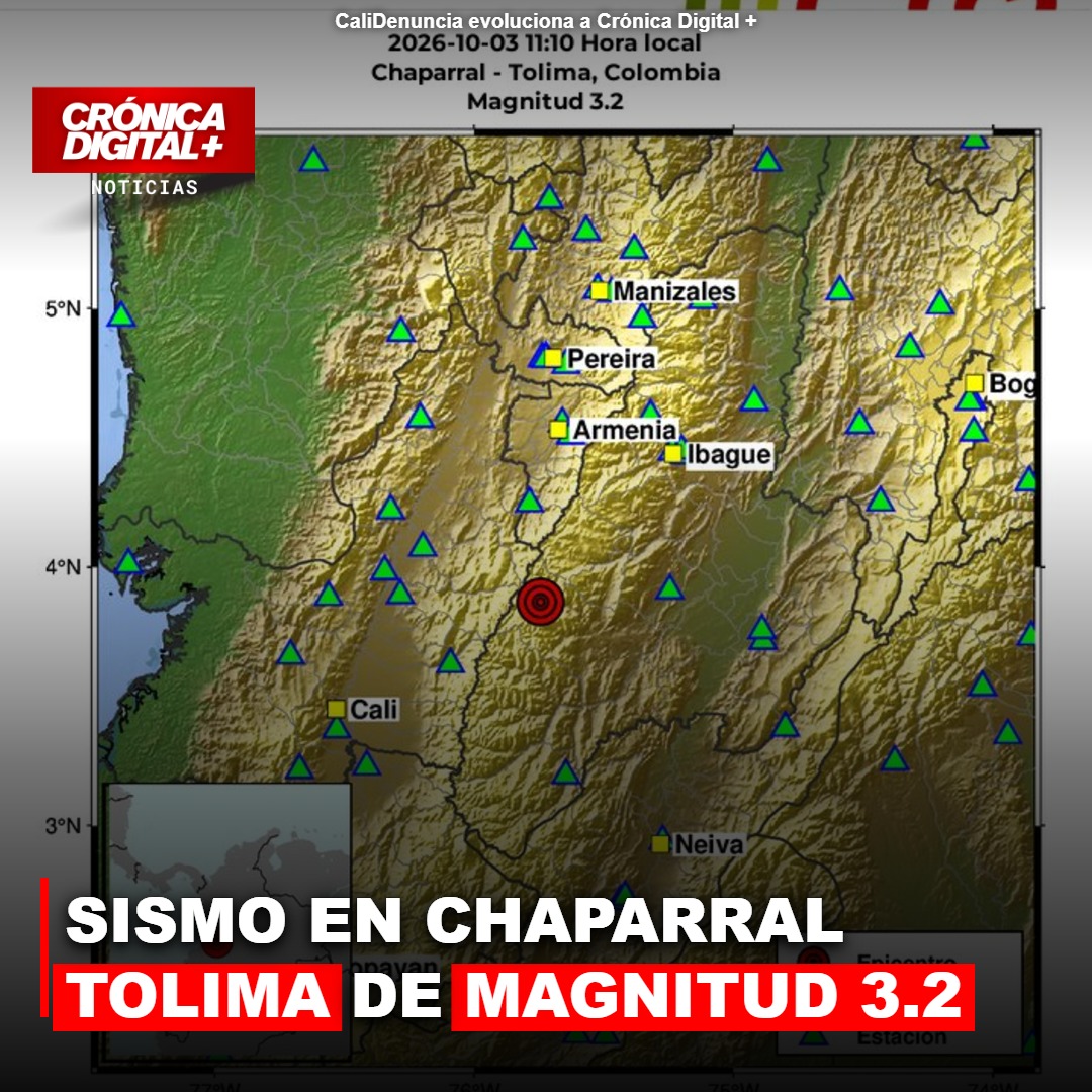 Sismo en Chaparral Tolima de Magnitud 3.2