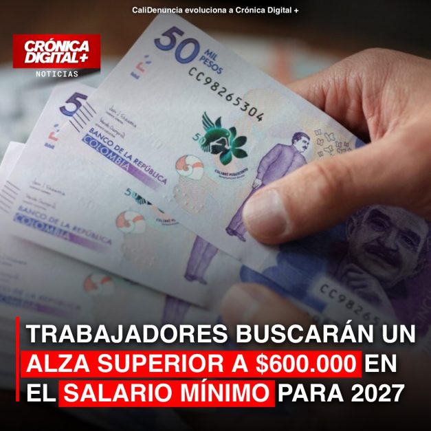 Trabajadores pedirán alza mayor a $600.000 en salario mínimo de 2027