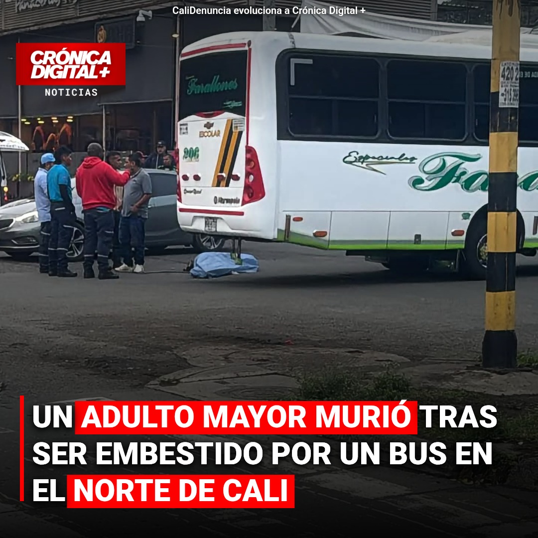 Un adulto mayor murió tras ser embestido por un bus en el norte de Cali