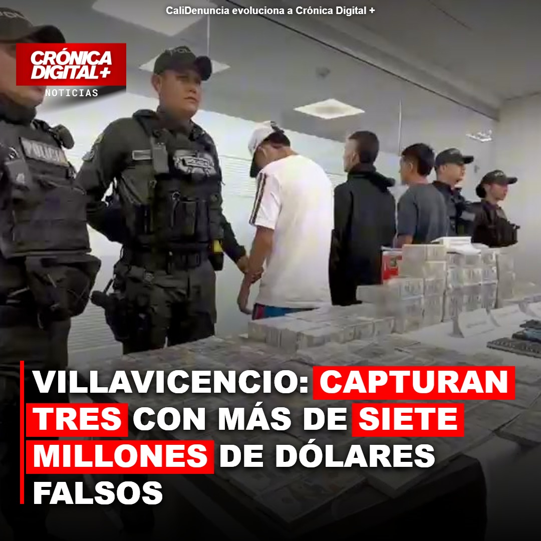 Villavicencio: capturan Tres con más de siete millones de dólares falsos
