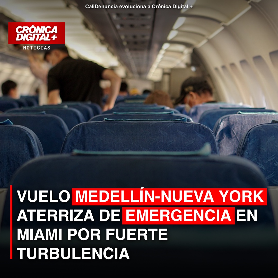 Vuelo Medellín-Nueva York aterriza de emergencia en Miami por fuerte Turbulencia